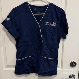 Galen College of Nursing Navy Blue Nursing Scrub Top